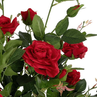GloboStar® Artificial Garden RED ROSES 21070 Τεχνητό Διακοσμητικό Δέντρο Τριανταφυλλιά Μ50 x Π50 x Υ90cm