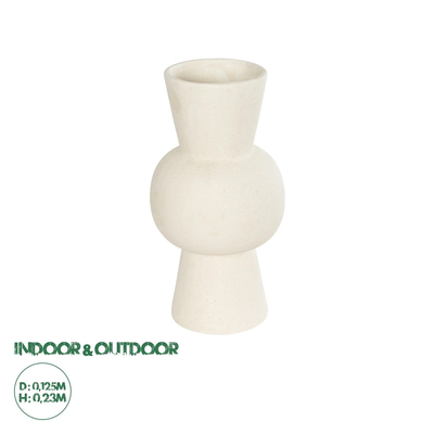 GloboStar® Artificial Garden BANGKOK 21274 Διακοσμητικό Κεραμικό Βάζο Μπεζ Μ12.5 x Π12.5 x Υ23cm