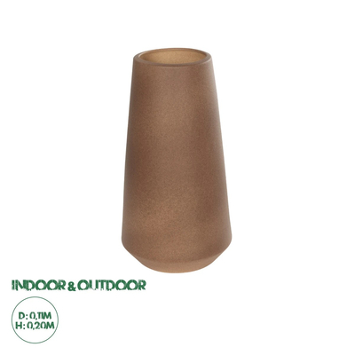GloboStar® Artificial Garden PORTO 21288 Διακοσμητικό Κεραμικό Βάζο Καφέ Μ11 x Π11 x Υ20cm
