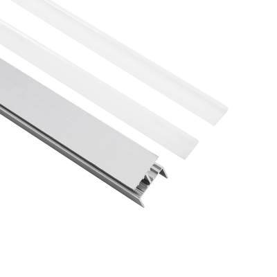 GLOBOSTAR® ALP-R-SHELF DODA 70814-1M Χωνευτό Προφίλ Αλουμινίου Ειδικό για Φωτισμό Ραφιού 18mm με Λευκό Γαλακτερό Πατητό Κάλυμμα για Ταινίες LED IP20 - Ασημί & Λευκό - Μ100 x Π1.5 x Υ2cm