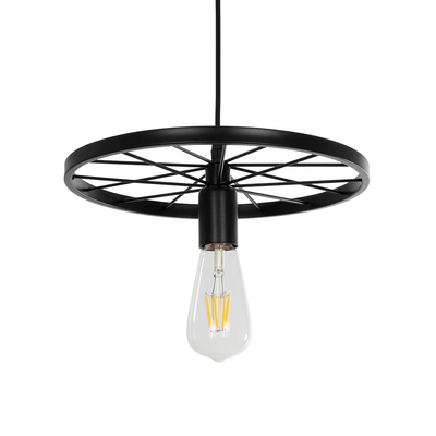 GLOBOSTAR® CASTOR 999-0228 Vintage Κρεμαστό Φωτιστικό Οροφής με Ντουί 1 x E27 AC 220-240V IP20 - Μαύρο - Μ30 x Π30 x Υ11cm