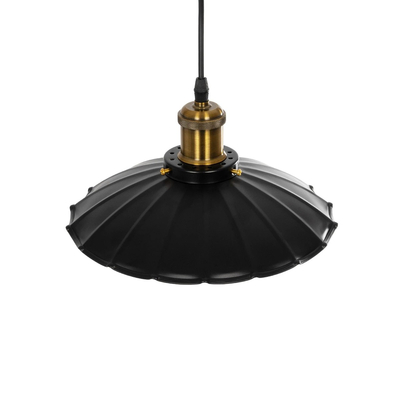 GLOBOSTAR® MARGI 999-0229 Vintage Κρεμαστό Φωτιστικό Οροφής με Ντουί 1 x E27 AC 220-240V IP20 - Μαύρο & Χρυσό - Μ26 x Π26 x Υ14cm