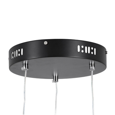 GLOBOSTAR® DIAMOND TRIO 61146 Μοντέρνο Κρεμαστό Φωτιστικό Οροφής LED 150W 18379lm 360° AC 220-240V IP20 Ρυθμιζόμενο Λευκό CCT με Χειριστήριο από 2700K έως 6000K Dimmable - Lumileds SMD Chip - Μαυρό Ματ - Μ170 x Π170 x Υ60cm - 3 Χρόνια Εγγύηση