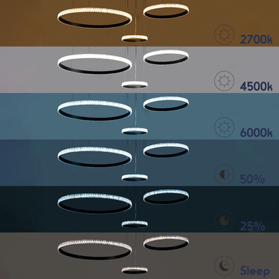 GLOBOSTAR® DIAMOND TRIO 61146 Μοντέρνο Κρεμαστό Φωτιστικό Οροφής LED 150W 18379lm 360° AC 220-240V IP20 Ρυθμιζόμενο Λευκό CCT με Χειριστήριο από 2700K έως 6000K Dimmable - Lumileds SMD Chip - Μαυρό Ματ - Μ170 x Π170 x Υ60cm - 3 Χρόνια Εγγύηση