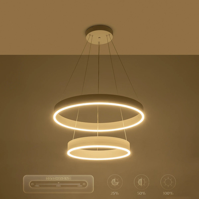 kelvo® VENOM 61186 Μοντέρνο Κρεμαστό Φωτιστικό Οροφής LED 75W 8818lm 120° AC 220-240V IP20 Ρυθμιζόμενο Λευκό CCT με Χειριστήριο από 2700K έως 6000K Dimmable - Lumileds SMD Chip - Λευκό Ματ - Μ60 x Π60 x Υ40cm - 3 Χρόνια Εγγύηση