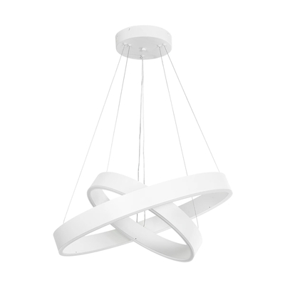 kelvo® VENOM 61186 Μοντέρνο Κρεμαστό Φωτιστικό Οροφής LED 75W 8818lm 120° AC 220-240V IP20 Ρυθμιζόμενο Λευκό CCT με Χειριστήριο από 2700K έως 6000K Dimmable - Lumileds SMD Chip - Λευκό Ματ - Μ60 x Π60 x Υ40cm - 3 Χρόνια Εγγύηση