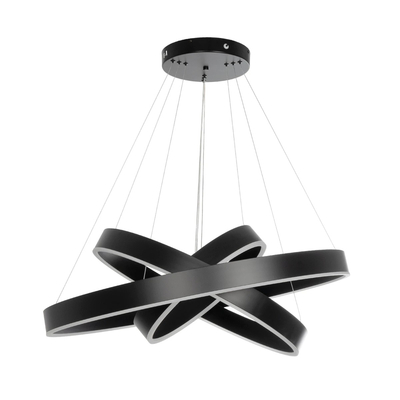 kelvo® VENOM 61188 Μοντέρνο Κρεμαστό Φωτιστικό Οροφής LED 120W 14158lm 120° AC 220-240V IP20 Ρυθμιζόμενο Λευκό CCT με Χειριστήριο από 2700K έως 6000K Dimmable - Lumileds SMD Chip - Μαύρο Ματ - Μ80 x Π80 x Υ60cm - 3 Χρόνια Εγγύηση