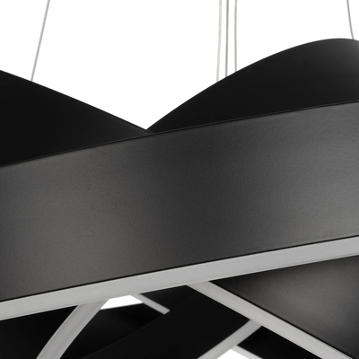 kelvo® VENOM 61188-DECO Μοντέρνο Κρεμαστό Φωτιστικό Οροφής LED 120W 14158lm 120° AC 220-240V IP20 Ρυθμιζόμενο Λευκό CCT με Χειριστήριο από 2700K έως 6000K Dimmable - Lumileds SMD Chip - Μαύρο Ματ - Μ80 x Π80 x Υ60cm - 3 Χρόνια Εγγύηση