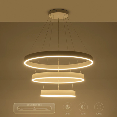 kelvo® VENOM 61189 Μοντέρνο Κρεμαστό Φωτιστικό Οροφής LED 120W 14158lm 120° AC 220-240V IP20 Ρυθμιζόμενο Λευκό CCT με Χειριστήριο από 2700K έως 6000K Dimmable - Lumileds SMD Chip - Λευκό Ματ - Μ80 x Π80 x Υ60cm - 3 Χρόνια Εγγύηση