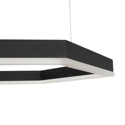 kelvo® LEXAGON 61397 Μοντέρνο Κρεμαστό Φωτιστικό Οροφής LED 120W 12000lm 200° AC 220-240V IP20 Ρυθμιζόμενο Λευκό CCT με Χειριστήριο από 2700K έως 6000K Dimmable - Lumileds SMD Chip - Μαύρο - Μ110 x Π90 x Υ110cm - 3 Χρόνια Εγγύηση