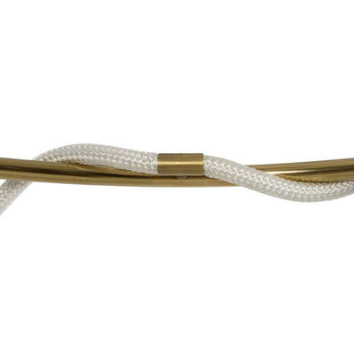 kelvo® GLOW 61661 Μοντέρνο Κρεμαστό Φωτιστικό Οροφής LED 100W 10000lm 360° AC 220-240V IP20 Ρυθμιζόμενο Λευκό CCT με Χειριστήριο από 2700K έως 6000K Dimmable - Lumileds SMD Chip - Χρυσό Πλατίνα & Λευκό Νήμα - Μ150 x Π150 x Υ100cm - 3 Χρόνια Εγγύηση