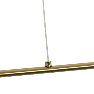 kelvo® GLOW 61665 Μοντέρνο Κρεμαστό Φωτιστικό Οροφής LED 28W 2800lm 360° AC 220-240V IP20 Ρυθμιζόμενο Λευκό CCT με Χειριστήριο από 2700K έως 6000K Dimmable - Lumileds SMD Chip - Χρυσό Πλατίνα & Λευκό Νήμα - Μ167 x Π7 x Υ24cm - 3 Χρόνια Εγγύηση