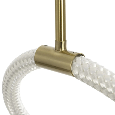 kelvo® GLOW 61667 Μοντέρνο Κρεμαστό Φωτιστικό Οροφής LED 34W 3400lm 360° AC 220-240V IP20 Ρυθμιζόμενο Λευκό CCT με Χειριστήριο από 2700K έως 6000K Dimmable - Lumileds SMD Chip - Χρυσό Πλατίνα & Λευκό Νήμα - Μ20 x Π35 x Υ120cm - 3 Χρόνια Εγγύηση