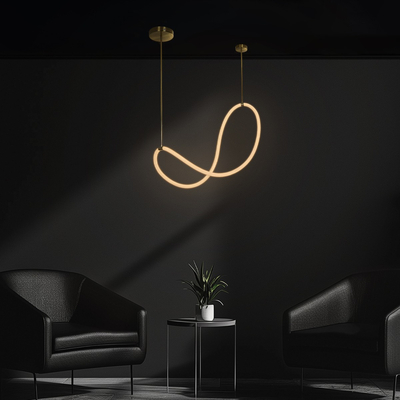 kelvo® GLOW 61667 Μοντέρνο Κρεμαστό Φωτιστικό Οροφής LED 34W 3400lm 360° AC 220-240V IP20 Ρυθμιζόμενο Λευκό CCT με Χειριστήριο από 2700K έως 6000K Dimmable - Lumileds SMD Chip - Χρυσό Πλατίνα & Λευκό Νήμα - Μ20 x Π35 x Υ120cm - 3 Χρόνια Εγγύηση