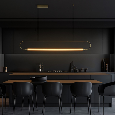 kelvo® GLOW 61664 Μοντέρνο Κρεμαστό Φωτιστικό Οροφής LED 15W 1500lm 360° AC 220-240V IP20 Ρυθμιζόμενο Λευκό CCT με Χειριστήριο από 2700K έως 6000K Dimmable - Lumileds SMD Chip - Χρυσό Πλατίνα & Λευκό Νήμα - Μ120 x Π3 x Υ17cm - 3 Χρόνια Εγγύηση