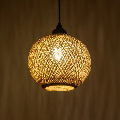 GLOBOSTAR® SOLEI 205-0003 Boho Κρεμαστό Φωτιστικό Οροφής με Ντουί 1 x E27 AC 220-240V IP20 - Μπεζ - M20 x Π20 x Υ25cm