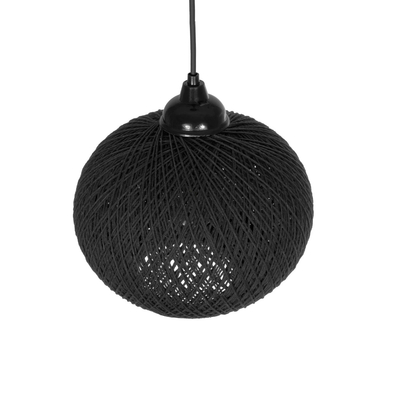 GLOBOSTAR® SOLEI 205-0006 Boho Κρεμαστό Φωτιστικό Οροφής με Ντουί 1 x E27 AC 220-240V IP20 - Μαύρο - M20 x Π20 x Υ25cm