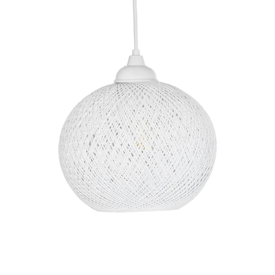 GLOBOSTAR® SOLEI 205-0009 Boho Κρεμαστό Φωτιστικό Οροφής με Ντουί 1 x E27 AC 220-240V IP20 - Λευκό - M20 x Π20 x Υ25cm