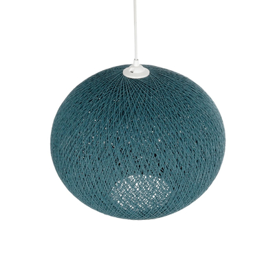 GLOBOSTAR® SOLEI 205-0010 Boho Κρεμαστό Φωτιστικό Οροφής με Ντουί 1 x E27 AC 220-240V IP20 - Τιρκουάζ - M40 x Π40 x Υ36cm