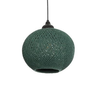 GLOBOSTAR® SOLEI 205-0015 Boho Κρεμαστό Φωτιστικό Οροφής με Ντουί 1 x E27 AC 220-240V IP20 - Πράσινο - M20 x Π20 x Υ25cm