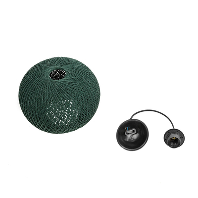 GLOBOSTAR® SOLEI 205-0015 Boho Κρεμαστό Φωτιστικό Οροφής με Ντουί 1 x E27 AC 220-240V IP20 - Πράσινο - M20 x Π20 x Υ25cm