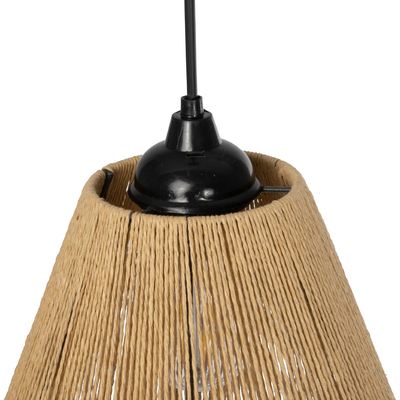 GLOBOSTAR® HUTT 205-0017 Boho Κρεμαστό Φωτιστικό Οροφής με Ντουί 1 x E27 AC 220-240V IP20 - Μπεζ - M25 x Π25 x Υ20cm