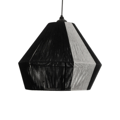 GLOBOSTAR® ANGULUS 205-0021 Boho Κρεμαστό Φωτιστικό Οροφής με Ντουί 1 x E27 AC 220-240V IP20 - Μαύρο & Γκρι - M40 x Π40 x Υ35cm