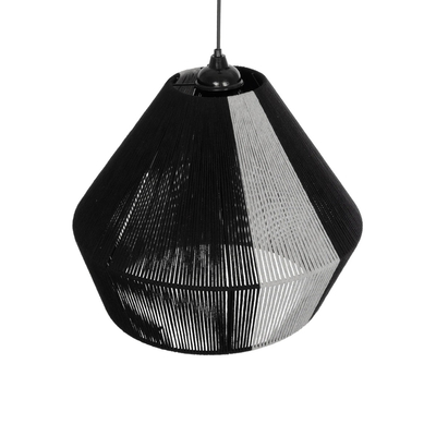 GLOBOSTAR® ANGULUS 205-0021 Boho Κρεμαστό Φωτιστικό Οροφής με Ντουί 1 x E27 AC 220-240V IP20 - Μαύρο & Γκρι - M40 x Π40 x Υ35cm