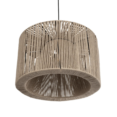GLOBOSTAR® ZYLINDER 205-0022 Boho Κρεμαστό Φωτιστικό Οροφής με Ντουί 1 x E27 AC 220-240V IP20 - Μπεζ - M50 x Π50 x Υ32cm