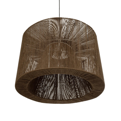 GLOBOSTAR® ZYLINDER 205-0023 Boho Κρεμαστό Φωτιστικό Οροφής με Ντουί 1 x E27 AC 220-240V IP20 - Καφέ - M80 x Π80 x Υ51cm