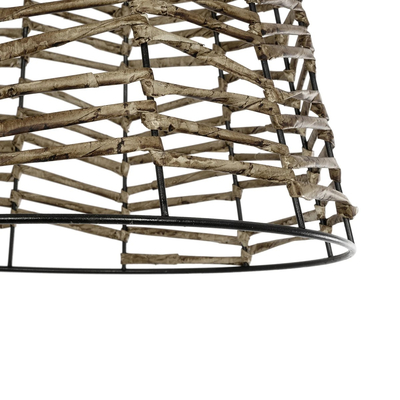 GLOBOSTAR® NETZ 205-0026 Boho Κρεμαστό Φωτιστικό Οροφής με Ντουί 1 x E27 AC 220-240V IP20 - Μπεζ - M30 x Π30 x Υ38cm