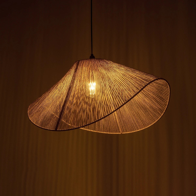 GLOBOSTAR® ECLAIR 205-0031 Boho Κρεμαστό Φωτιστικό Οροφής με Ντουί 1 x E27 AC 220-240V IP20 - Μπεζ - M70 x Π40 x Υ32cm