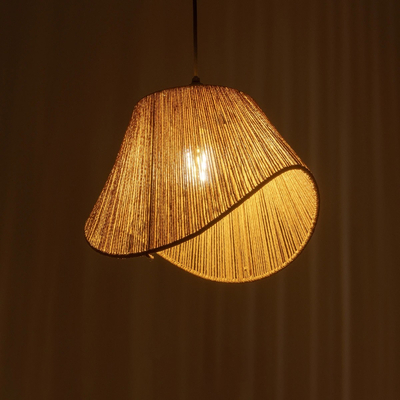 GLOBOSTAR® ELDA 205-0032 Boho Κρεμαστό Φωτιστικό Οροφής με Ντουί 1 x E27 AC 220-240V IP20 - Μπεζ - M32 x Π21 x Υ24cm