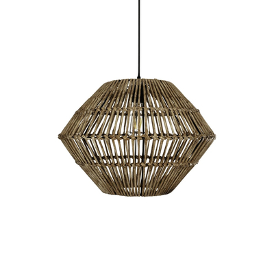 GLOBOSTAR® KEGEL 205-0048 Boho Κρεμαστό Φωτιστικό Οροφής με Ντουί 1 x E27 AC 220-240V IP20 - Μπεζ - M46 x Π46 x Υ35cm