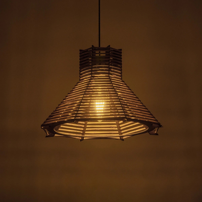 GLOBOSTAR® MEGALISTO 205-0051 Boho Κρεμαστό Φωτιστικό Οροφής με Ντουί 1 x E27 AC 220-240V IP20 - Καφέ- M40 x Π40 x Υ26cm