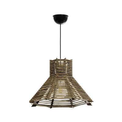 GLOBOSTAR® MEGALISTO 205-0051 Boho Κρεμαστό Φωτιστικό Οροφής με Ντουί 1 x E27 AC 220-240V IP20 - Καφέ- M40 x Π40 x Υ26cm