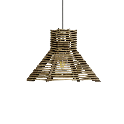 GLOBOSTAR® MEGALISTO 205-0051 Boho Κρεμαστό Φωτιστικό Οροφής με Ντουί 1 x E27 AC 220-240V IP20 - Καφέ- M40 x Π40 x Υ26cm