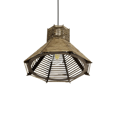 GLOBOSTAR® MEGALISTO 205-0051 Boho Κρεμαστό Φωτιστικό Οροφής με Ντουί 1 x E27 AC 220-240V IP20 - Καφέ- M40 x Π40 x Υ26cm