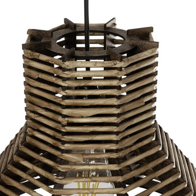 GLOBOSTAR® MEGALISTO 205-0051 Boho Κρεμαστό Φωτιστικό Οροφής με Ντουί 1 x E27 AC 220-240V IP20 - Καφέ- M40 x Π40 x Υ26cm