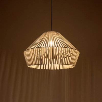 GLOBOSTAR® NUI 205-0064 Boho Κρεμαστό Φωτιστικό Οροφής με Ντουί 1 x E27 AC 220-240V IP20 - Λευκό - M60 x Π60 x Υ41cm