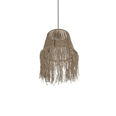 GLOBOSTAR® ROKA 205-0075 Boho Κρεμαστό Φωτιστικό Οροφής με Ντουί 1 x E27 AC 220-240V IP20 - Μπεζ - M30 x Π30 x Υ45cm