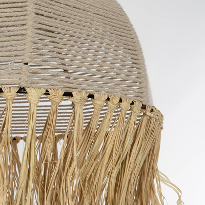 GLOBOSTAR® PLUVIA 205-0081 Boho Κρεμαστό Φωτιστικό Οροφής με Ντουί 1 x E27 AC 220-240V IP20 - Μπεζ - M40 x Π40 x Υ70cm