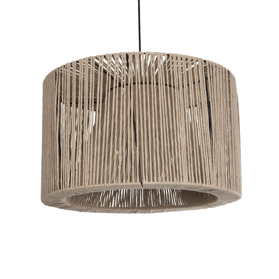 GLOBOSTAR® ZYLINDER 205-0022 Boho Κρεμαστό Φωτιστικό Οροφής με Ντουί 1 x E27 AC 220-240V IP20 - Μπεζ - M50 x Π50 x Υ32cm