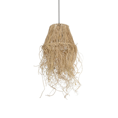 GLOBOSTAR® HERBE 205-0073 Boho Κρεμαστό Φωτιστικό Οροφής με Ντουί 1 x E27 AC 220-240V IP20 - Μπεζ - M30 x Π30 x Υ40cm