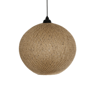 GLOBOSTAR® SOLEI 205-0001 Boho Κρεμαστό Φωτιστικό Οροφής με Ντουί 1 x E27 AC 220-240V IP20 - Μπεζ - M40 x Π40 x Υ36cm