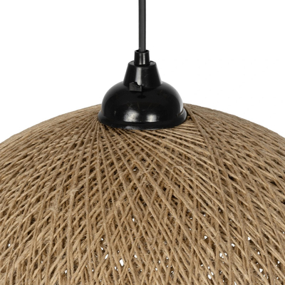 GLOBOSTAR® SOLEI 205-0001 Boho Κρεμαστό Φωτιστικό Οροφής με Ντουί 1 x E27 AC 220-240V IP20 - Μπεζ - M40 x Π40 x Υ36cm