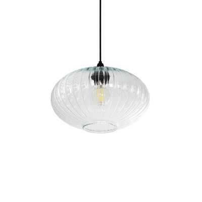 GLOBOSTAR® PERA 206-0009 Μοντέρνο Κρεμαστό Φωτιστικό Οροφής με Ντουί 1 x E27 AC 220-240V IP20 - Διάφανο - Μ30 x Π30 x Υ22cm