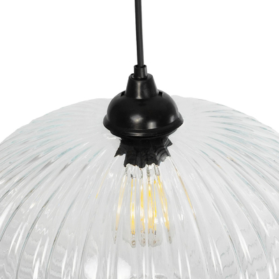 GLOBOSTAR® PERA 206-0009 Μοντέρνο Κρεμαστό Φωτιστικό Οροφής με Ντουί 1 x E27 AC 220-240V IP20 - Διάφανο - Μ30 x Π30 x Υ22cm