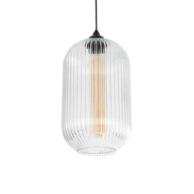 GLOBOSTAR® MELONI 206-0017 Μοντέρνο Κρεμαστό Φωτιστικό Οροφής με Ντουί 1 x E27 AC 220-240V IP20 - Διάφανο - Μ20 x Π20 x Υ38cm