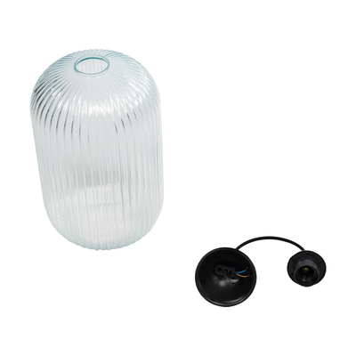 GLOBOSTAR® MELONI 206-0017 Μοντέρνο Κρεμαστό Φωτιστικό Οροφής με Ντουί 1 x E27 AC 220-240V IP20 - Διάφανο - Μ20 x Π20 x Υ38cm